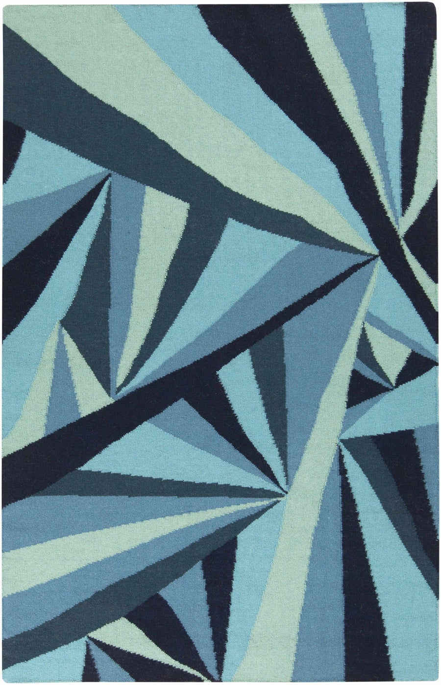 Dennis Hand Woven Blue Modern Style Wool Area Rug - The Rug Decor