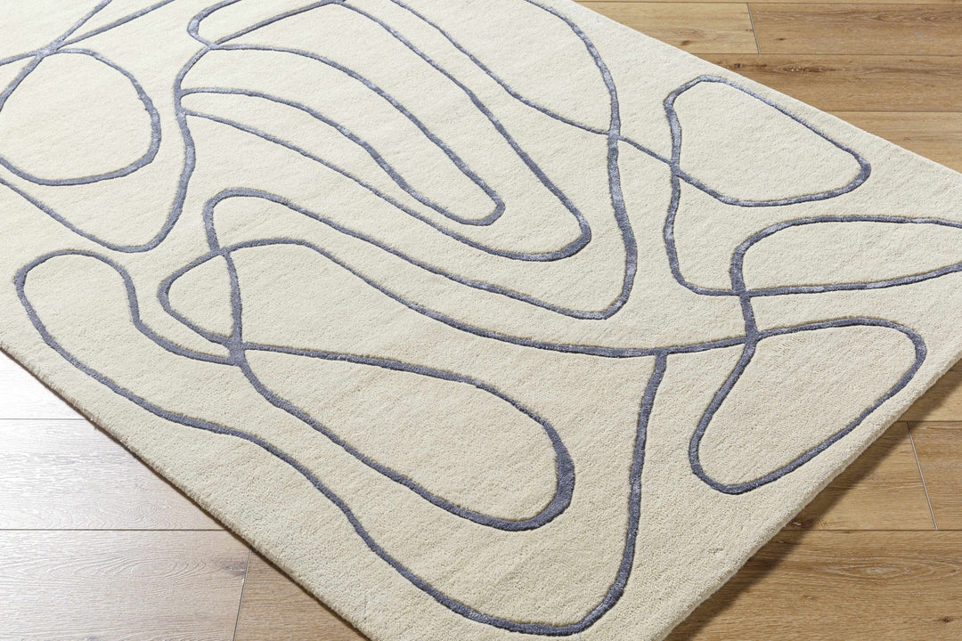 Derek Contemporary Ivory And Gray Area Rug - The Rug Decor