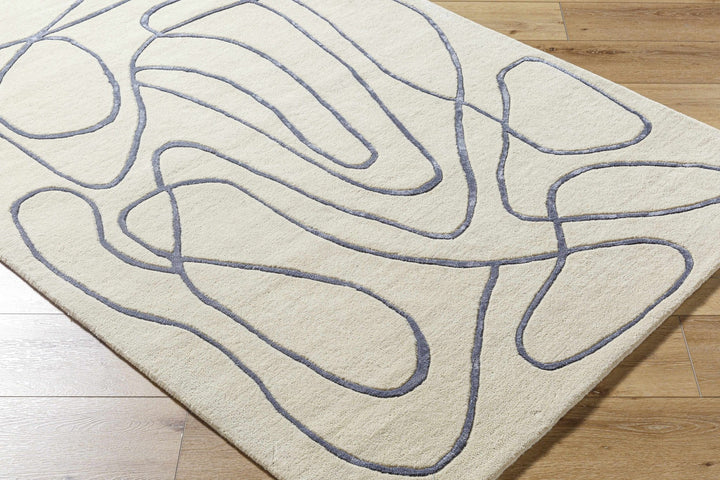 Derek Contemporary Ivory And Gray Area Rug - The Rug Decor