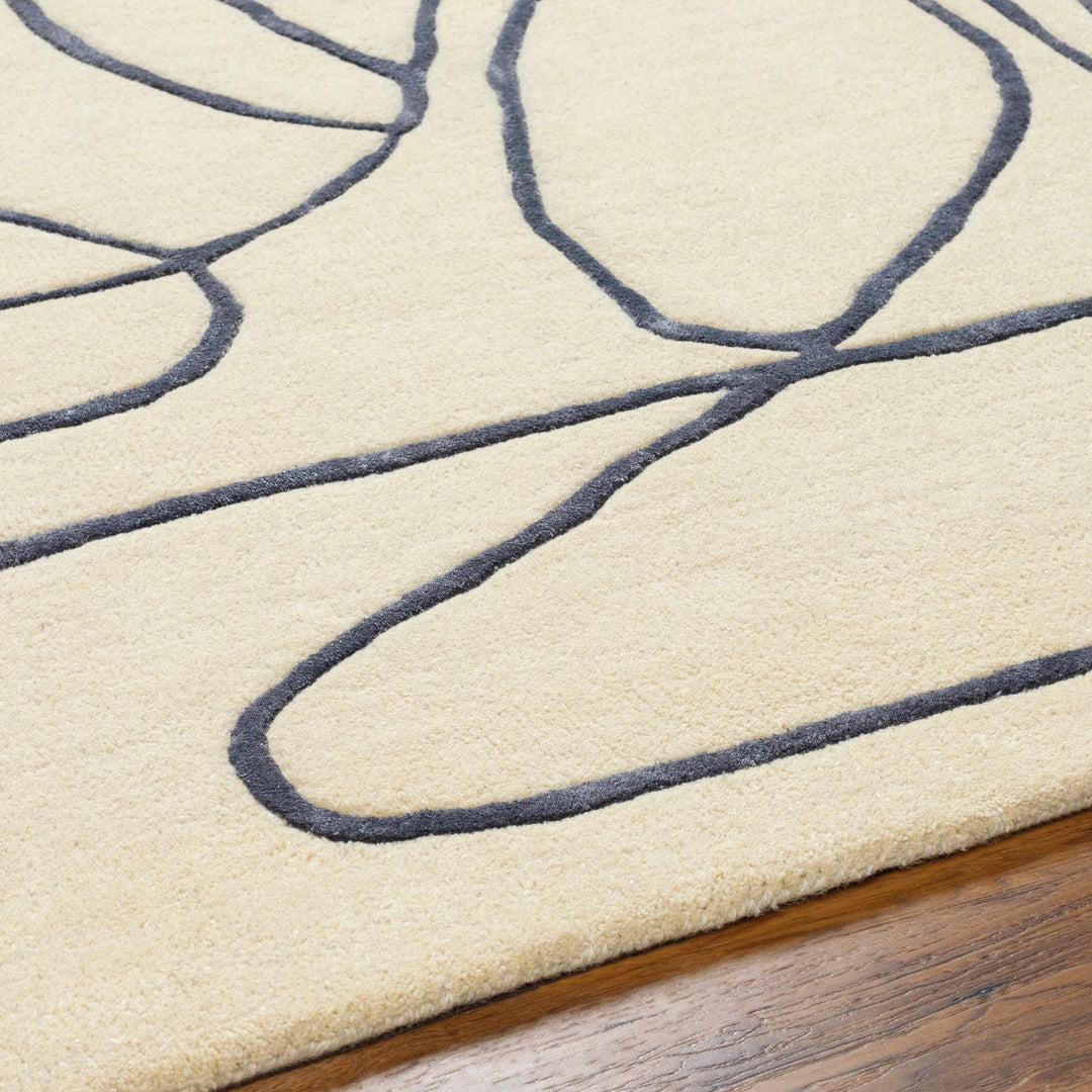 Derek Contemporary Ivory And Gray Area Rug - The Rug Decor