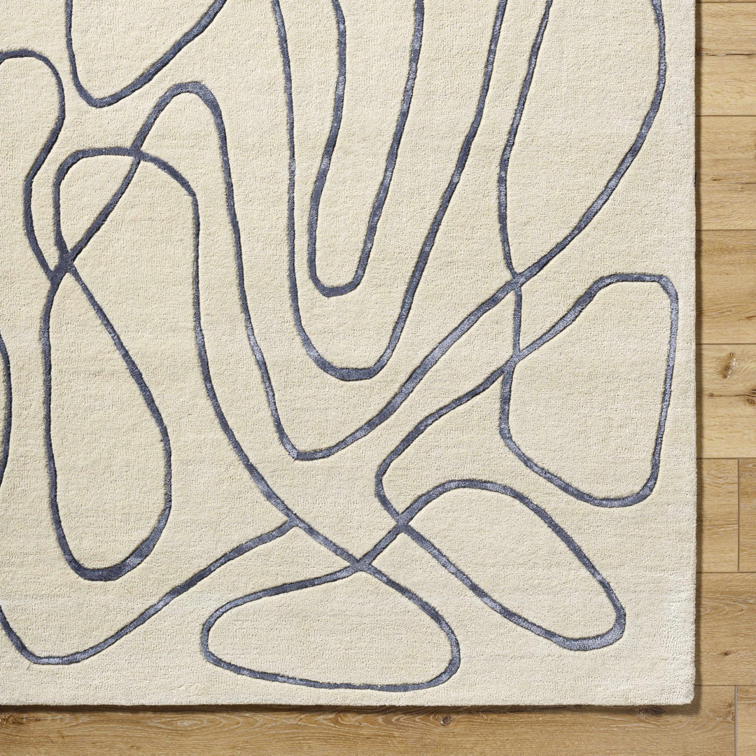 Derek Contemporary Ivory And Gray Area Rug - The Rug Decor