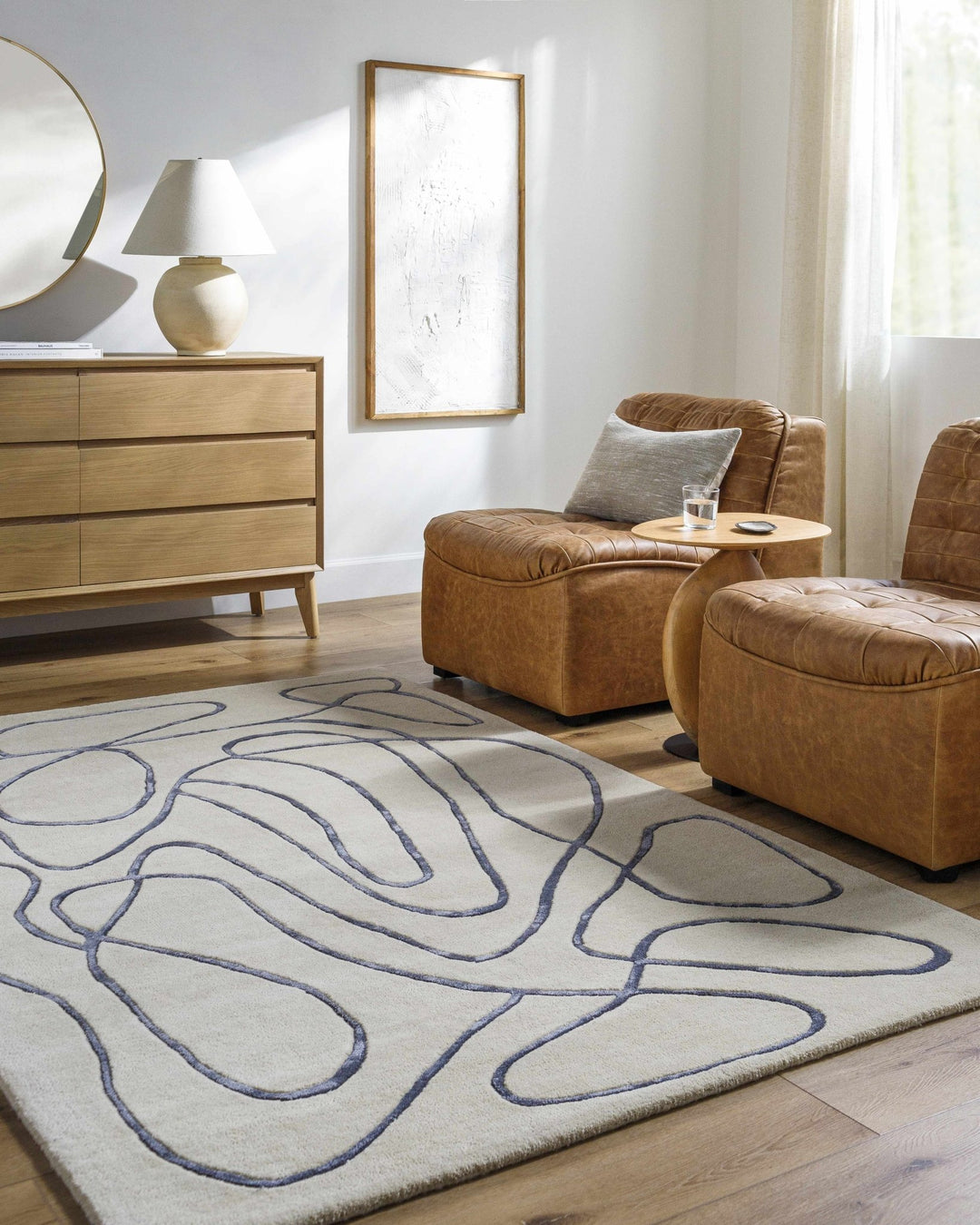 Derek Contemporary Ivory And Gray Area Rug - The Rug Decor