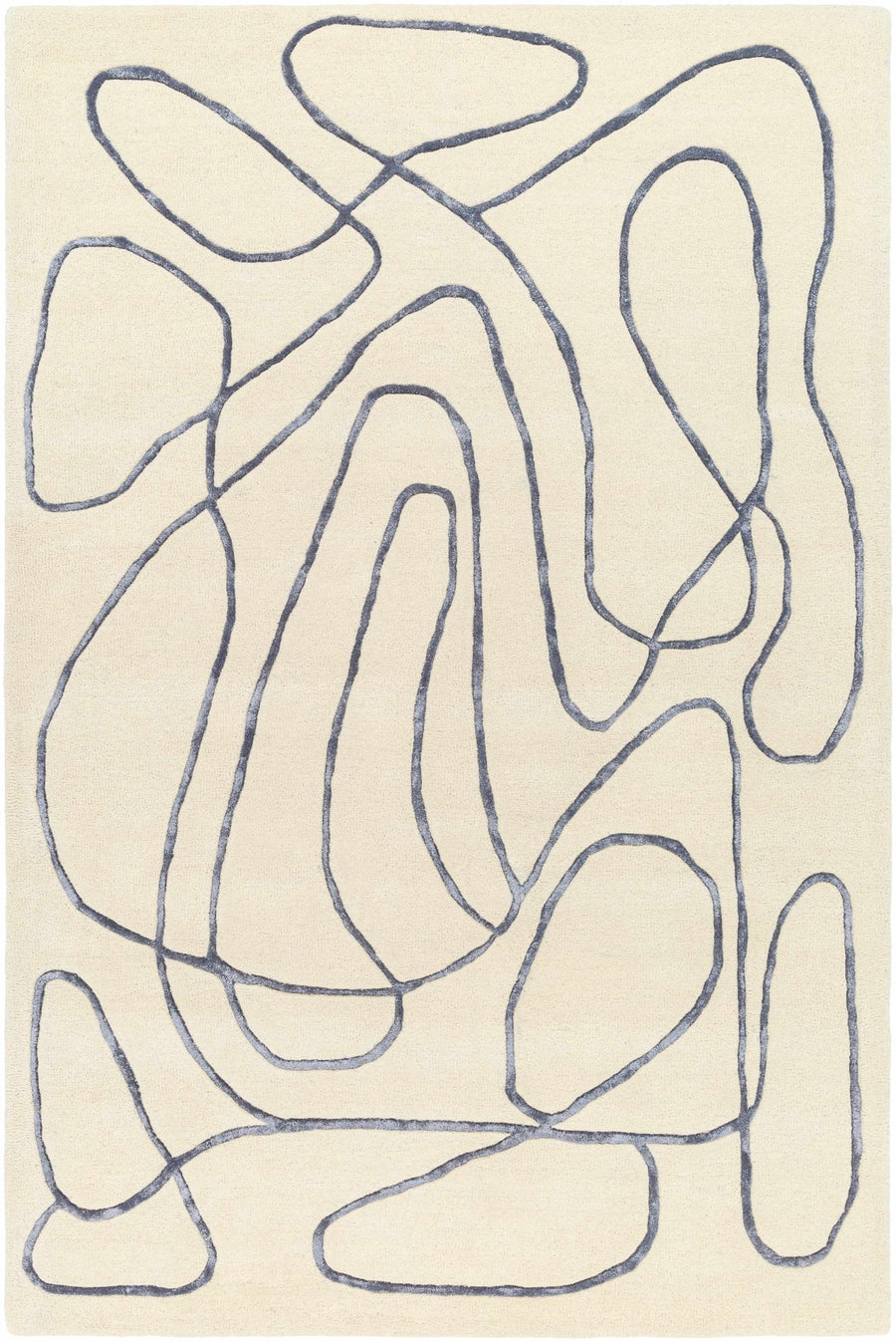 Derek Contemporary Ivory And Gray Area Rug - The Rug Decor