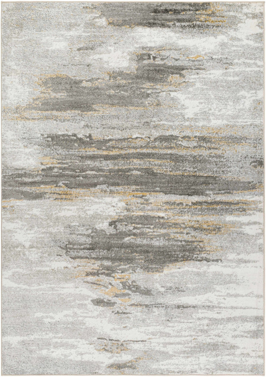 Derex Contemporary Abstract Design Gray And Ivory Rug - The Rug Decor