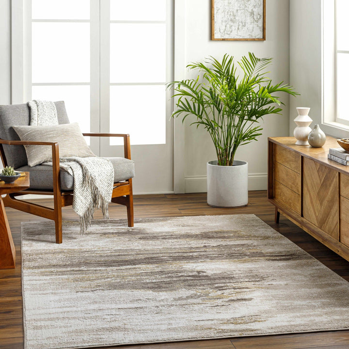 Derex Modern Abstract Design Beige And Brown Area Rug - The Rug Decor