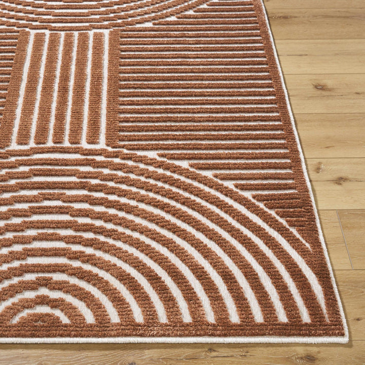 Deron Contemporary Style Brown Washable Area Rug - The Rug Decor