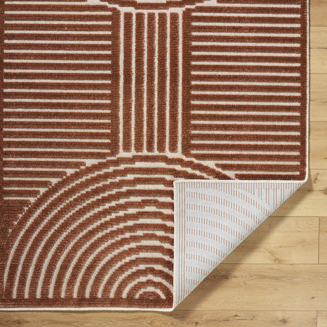 Deron Contemporary Style Brown Washable Area Rug - The Rug Decor
