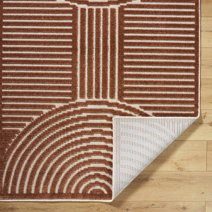 Deron Contemporary Style Brown Washable Area Rug - The Rug Decor