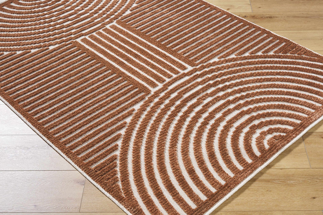 Deron Contemporary Style Brown Washable Area Rug - The Rug Decor