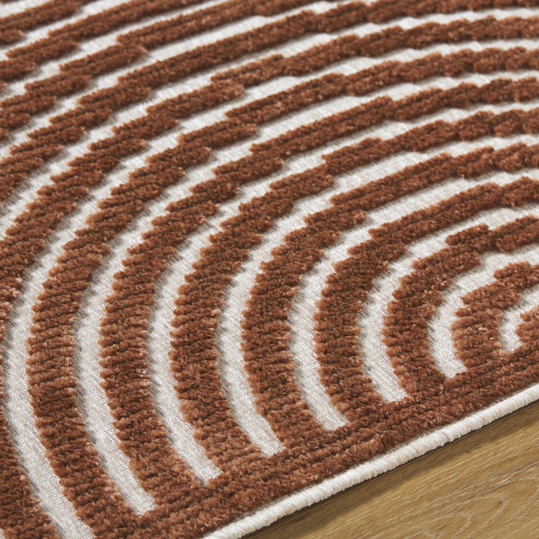 Deron Contemporary Style Brown Washable Area Rug - The Rug Decor
