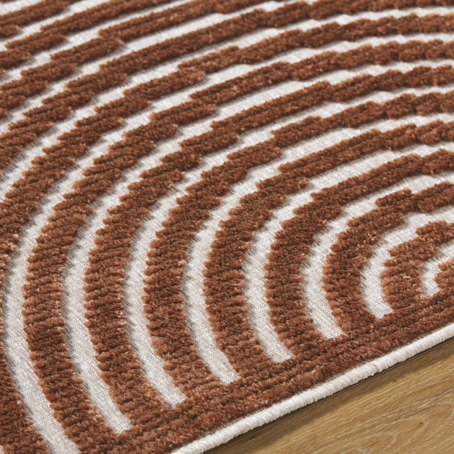 Deron Contemporary Style Brown Washable Area Rug - The Rug Decor