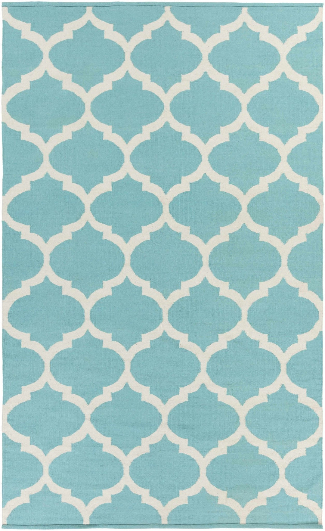 Derry Contemporary Style Aqua & Ivory Hand Woven Rug - The Rug Decor