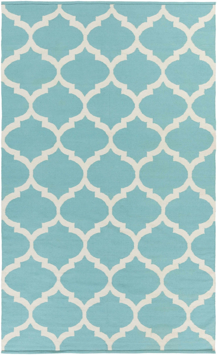 Derry Contemporary Style Aqua & Ivory Hand Woven Rug - The Rug Decor