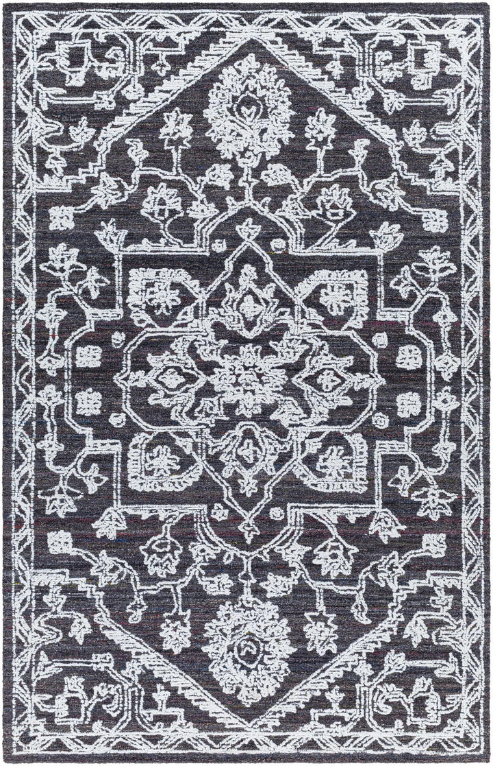 Derya Traditional Black And White Area Rug - The Rug Decor