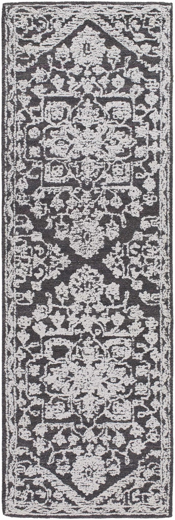Derya Traditional Black And White Area Rug - The Rug Decor