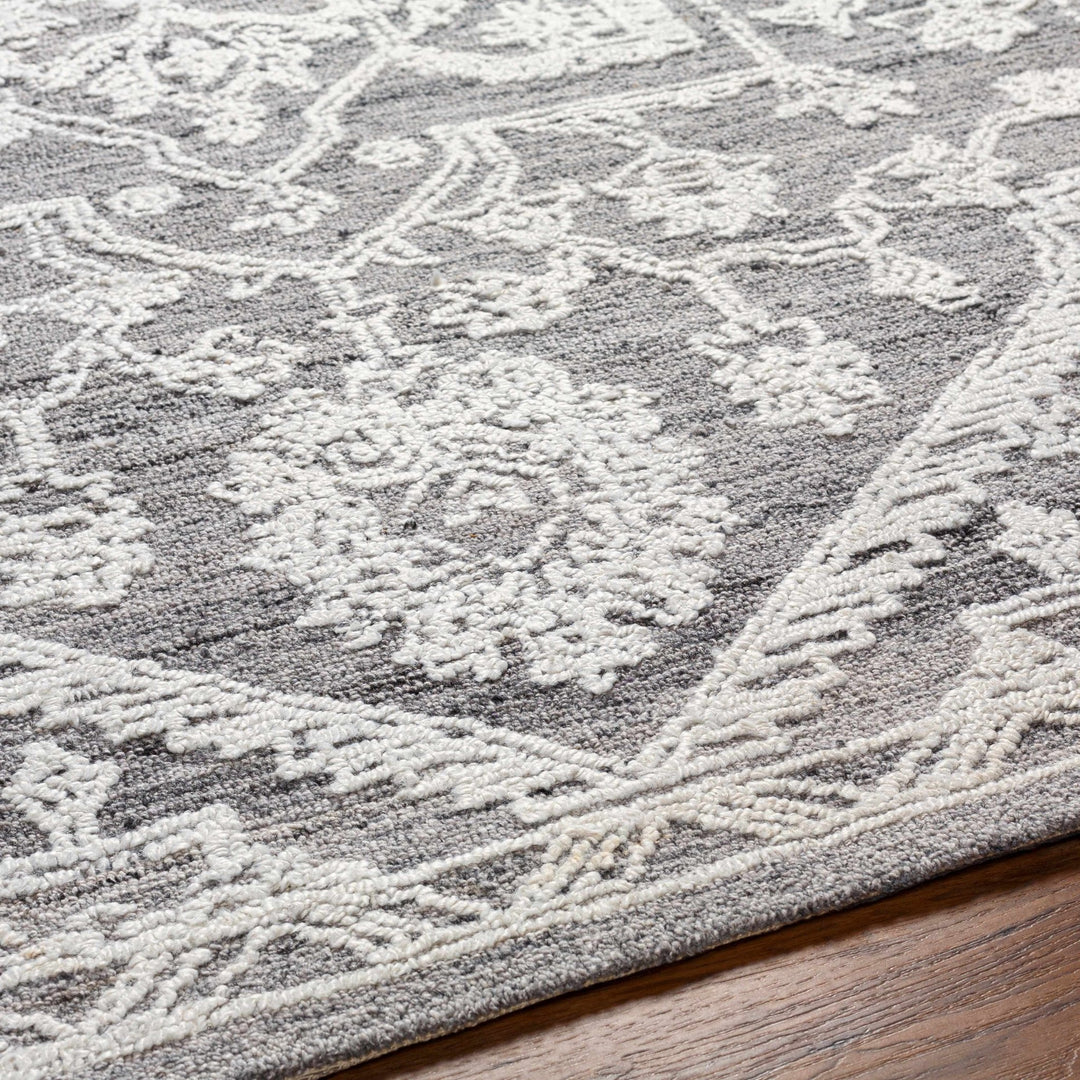 Derya Traditional Gray And Ivory Area Rug - The Rug Decor
