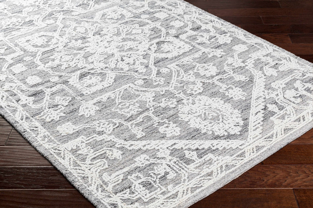 Derya Traditional Gray And Ivory Area Rug - The Rug Decor
