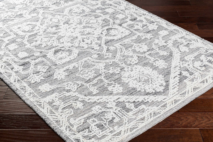 Derya Traditional Gray And Ivory Area Rug - The Rug Decor
