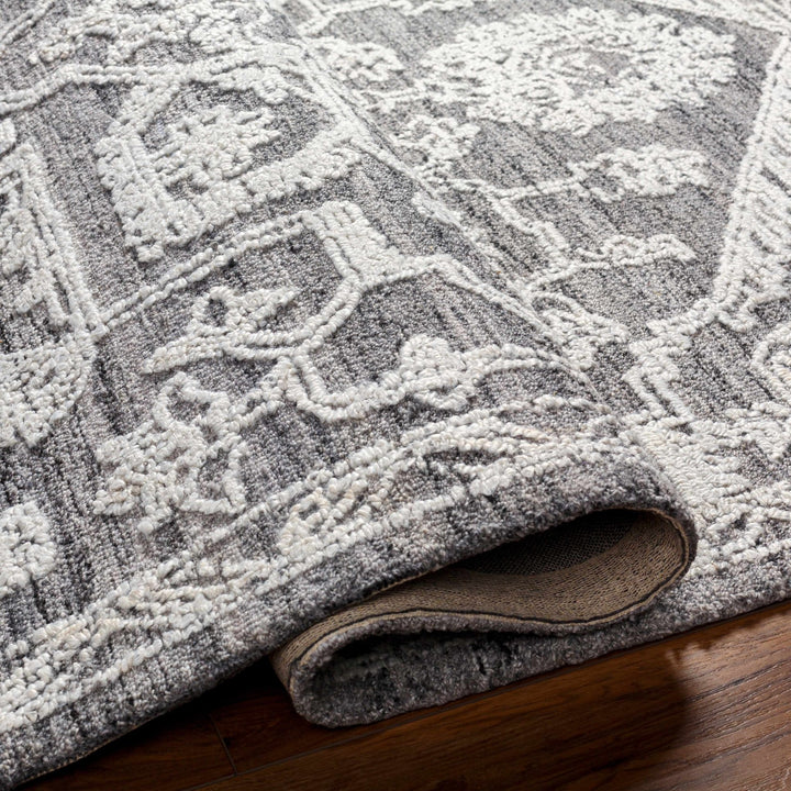 Derya Traditional Gray And Ivory Area Rug - The Rug Decor