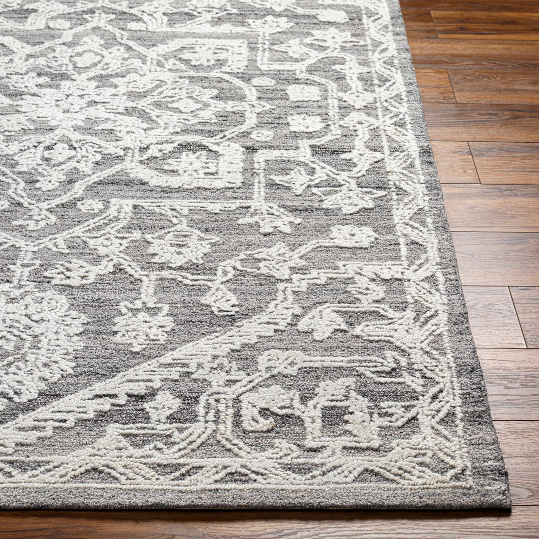 Derya Traditional Gray And Ivory Area Rug - The Rug Decor