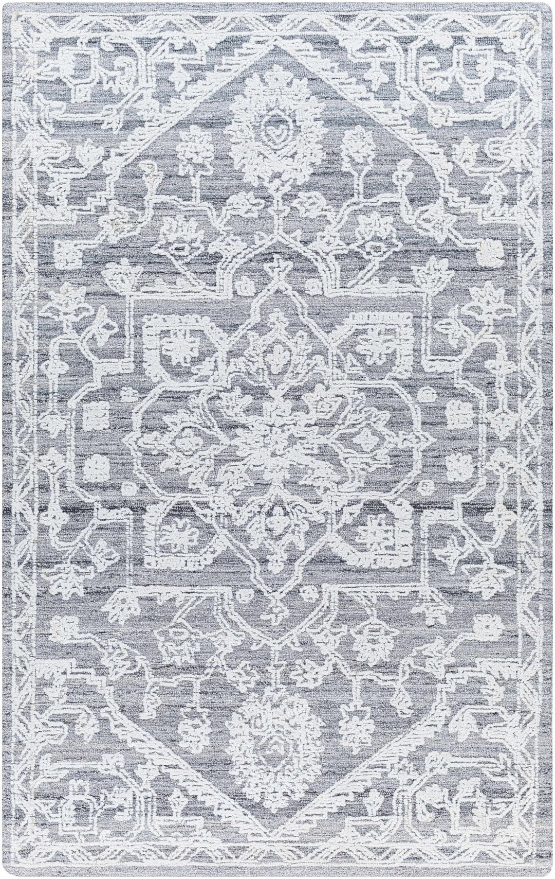 Derya Traditional Gray And Ivory Area Rug - The Rug Decor