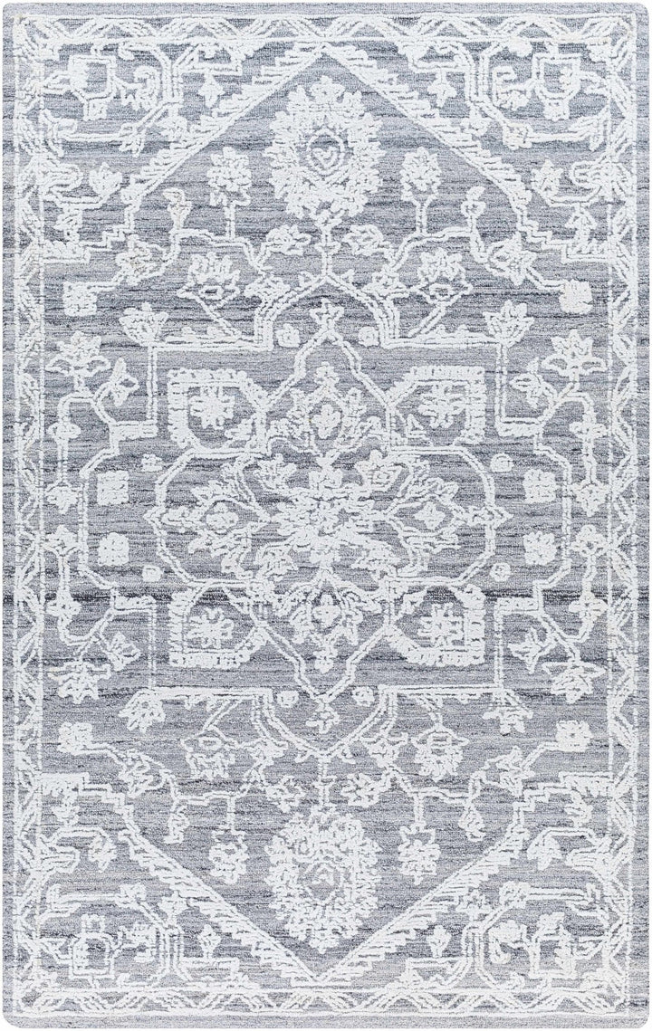 Derya Traditional Gray And Ivory Area Rug - The Rug Decor