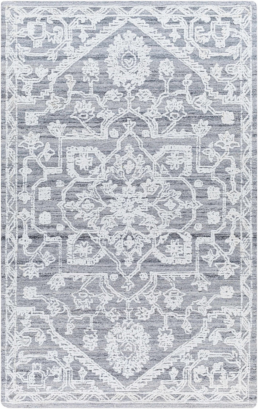 Derya Traditional Gray And Ivory Area Rug - The Rug Decor