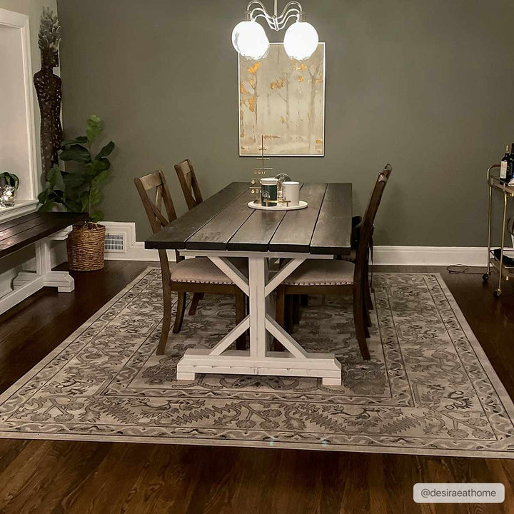 Eckelson Traditional Style Beige And Gray Area Rug Area Rug