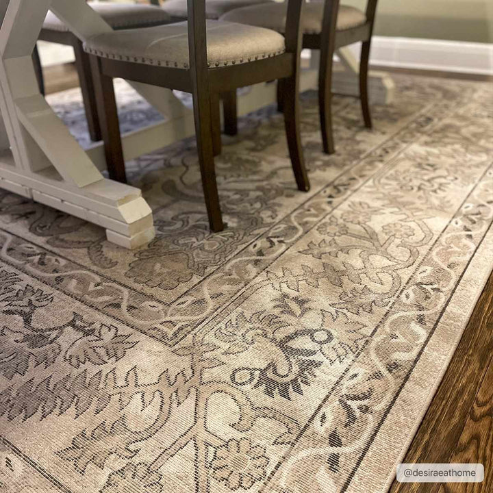 Eckelson Traditional Style Beige And Gray Area Rug Area Rug