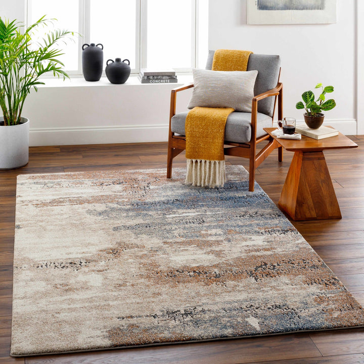 Deven Contemporary Abstract Gray And Brown Area Rug - The Rug Decor