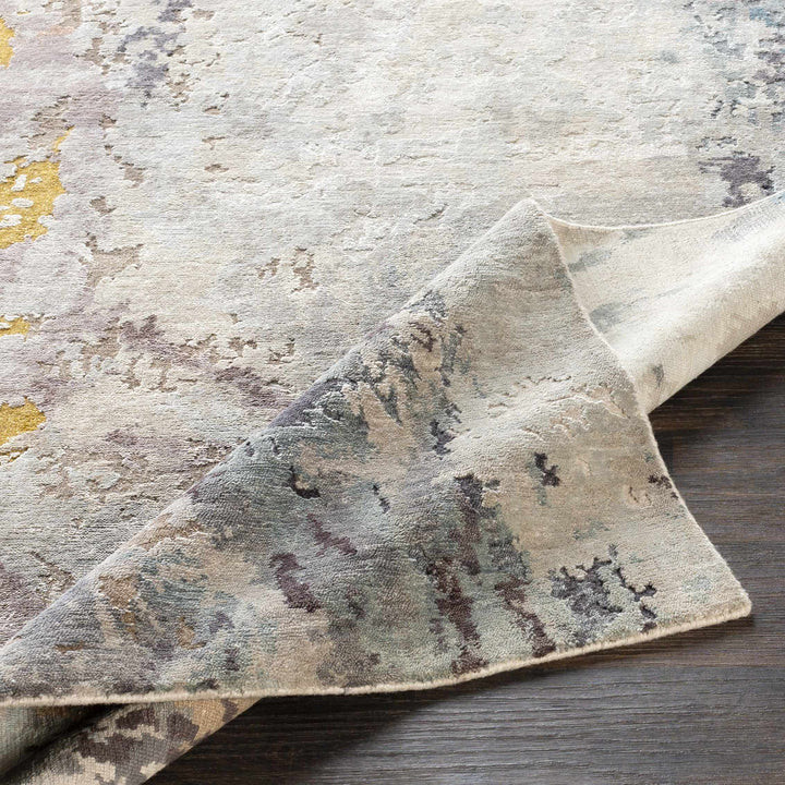 Dewitt Modern Abstract Design Beige Hand Knotted Area Rug