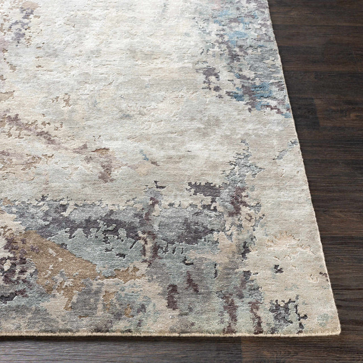 Dewitt Modern Abstract Design Beige Hand Knotted Area Rug