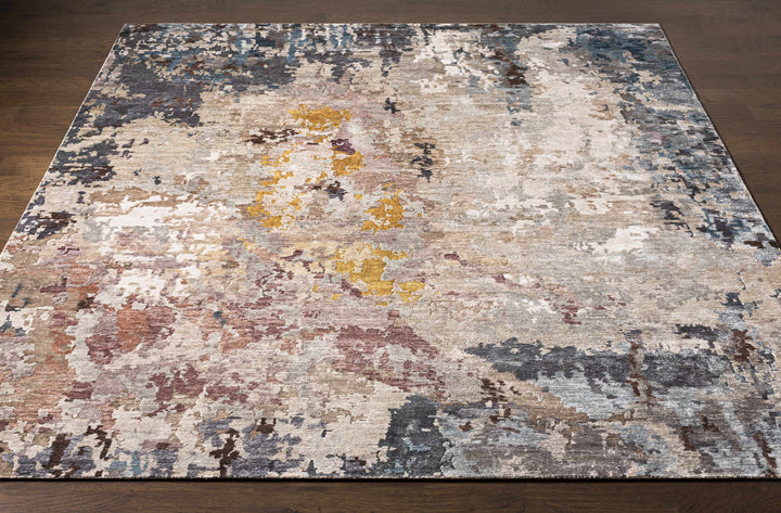 Dewitt Modern Abstract Design Beige Hand Knotted Area Rug
