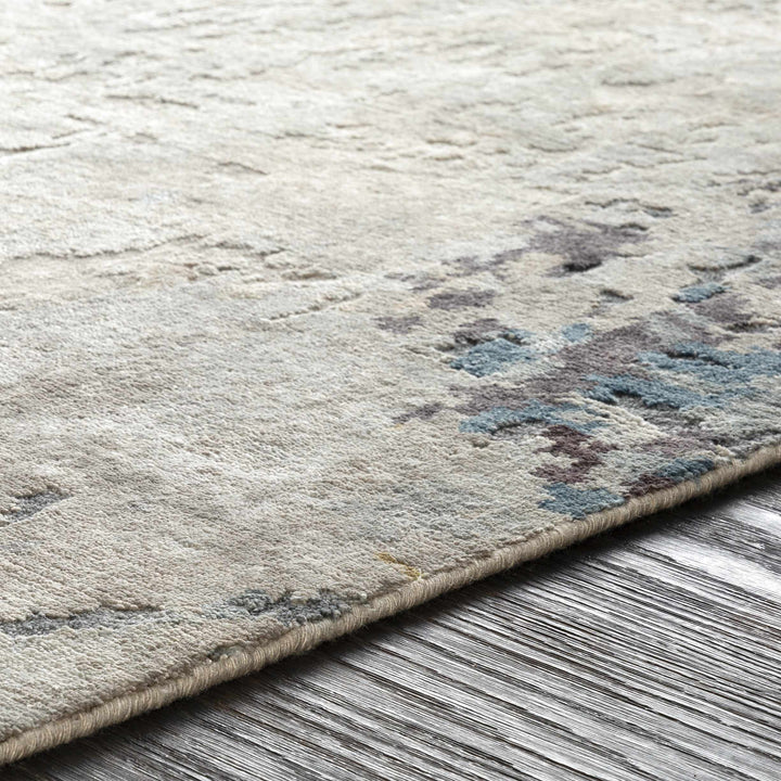 Dewitt Modern Abstract Design Beige Hand Knotted Area Rug