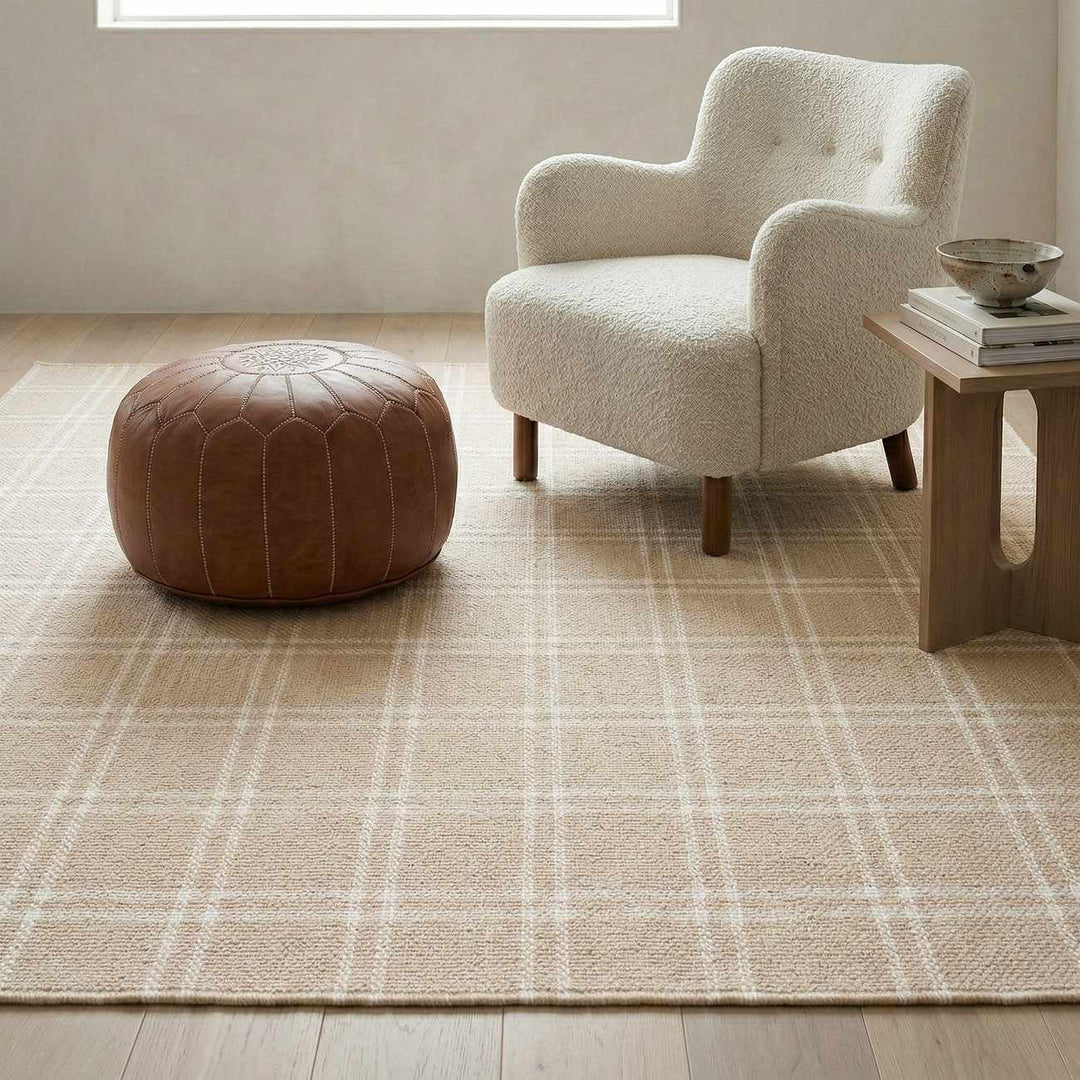 Dhyana Modern Geometrical Design Beige Hand Woven Area Rug - The Rug Decor