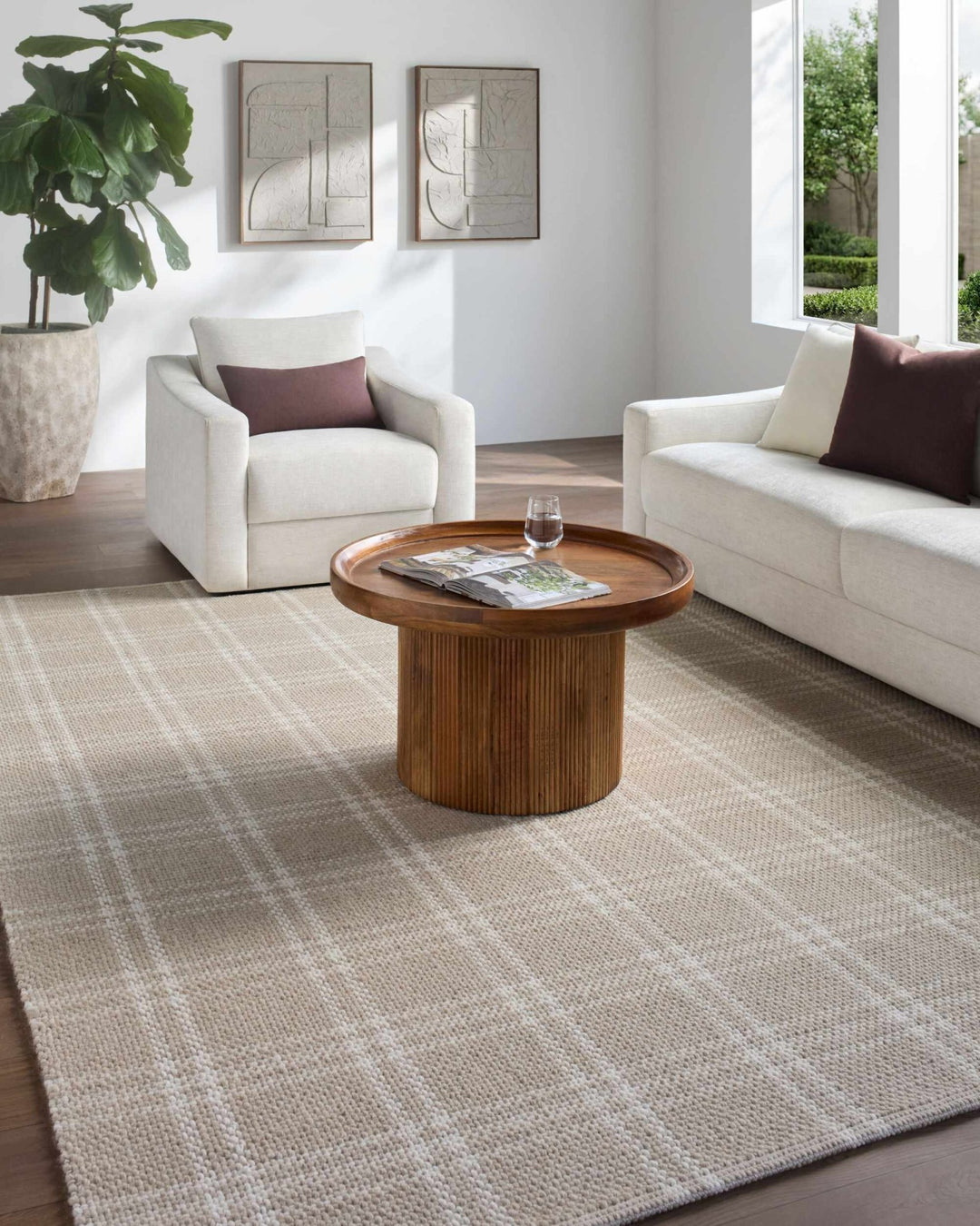 Dhyana Modern Geometrical Design Beige Hand Woven Area Rug - The Rug Decor