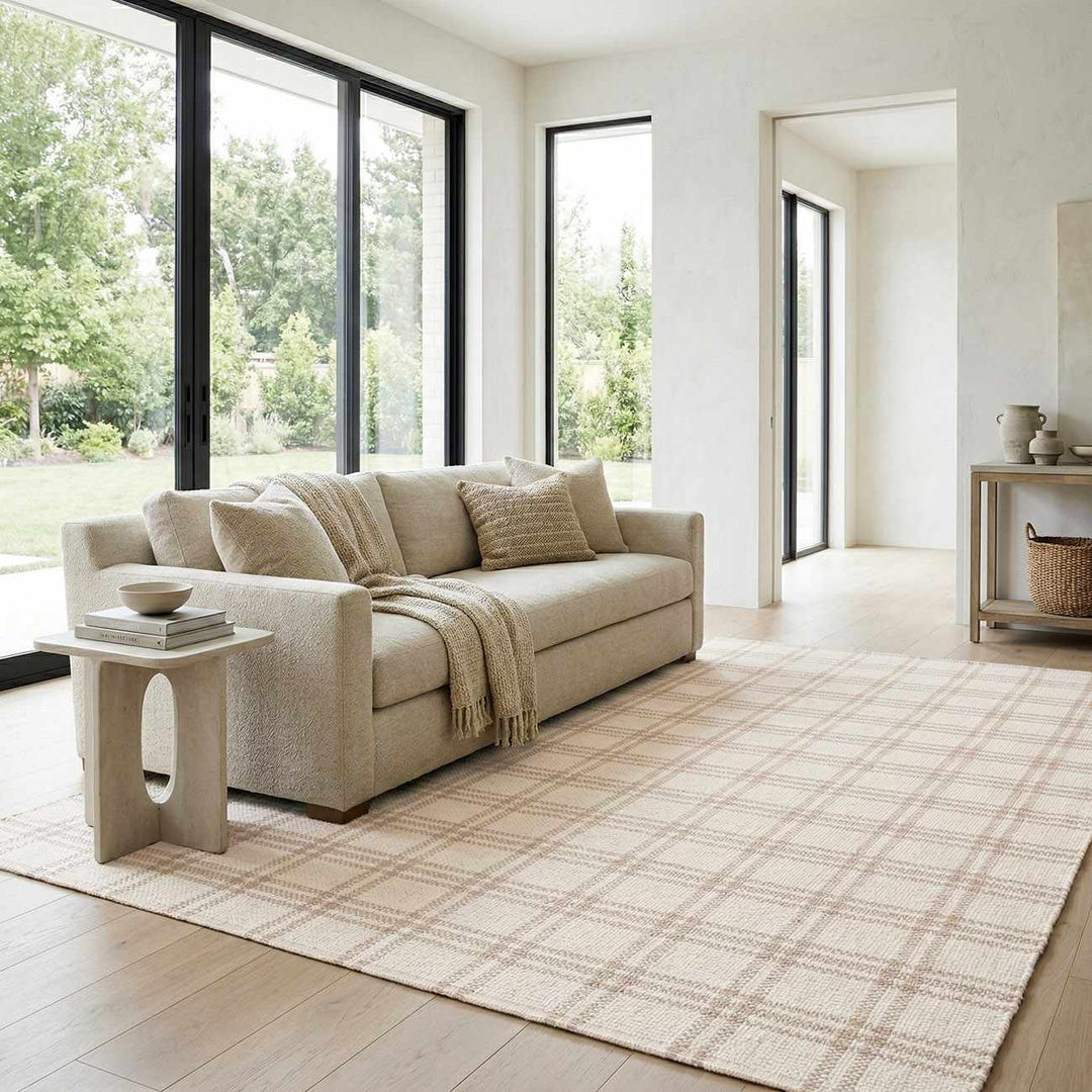 Dhyana Modern Style Beige And Cream Hand Woven Area Rug - The Rug Decor