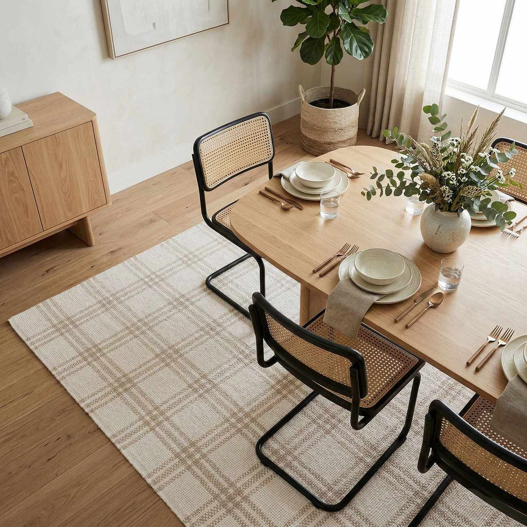 Dhyana Modern Style Beige And Cream Hand Woven Area Rug - The Rug Decor