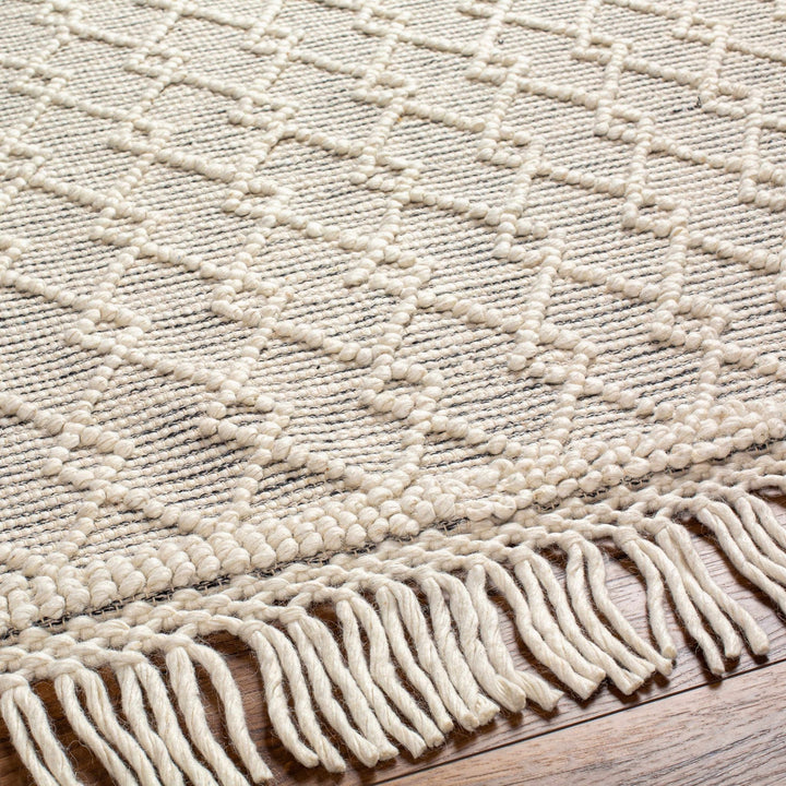 Diata Contemporary Trellis Ivory & Black Hand Woven Wool Rug - The Rug Decor