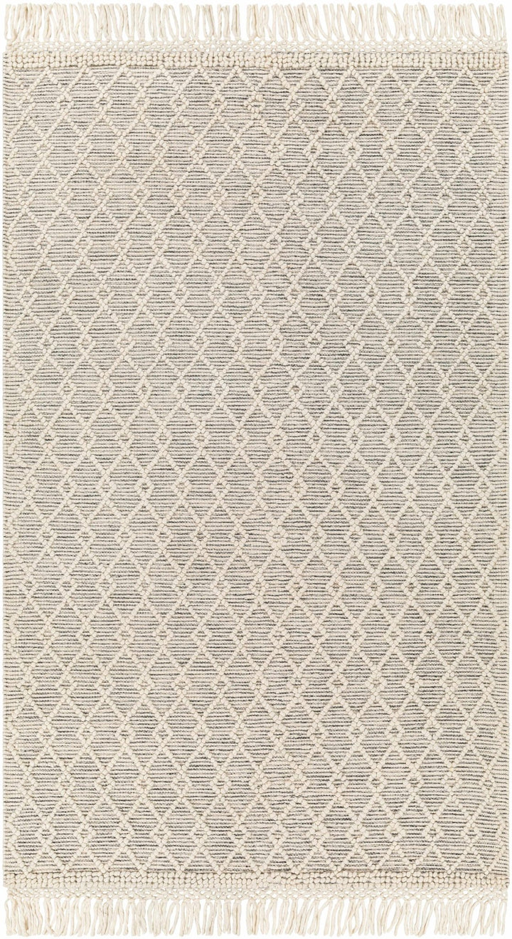 Diata Contemporary Trellis Ivory & Black Hand Woven Wool Rug - The Rug Decor