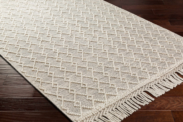 Diata Contemporary Trellis Ivory & Black Hand Woven Wool Rug - The Rug Decor