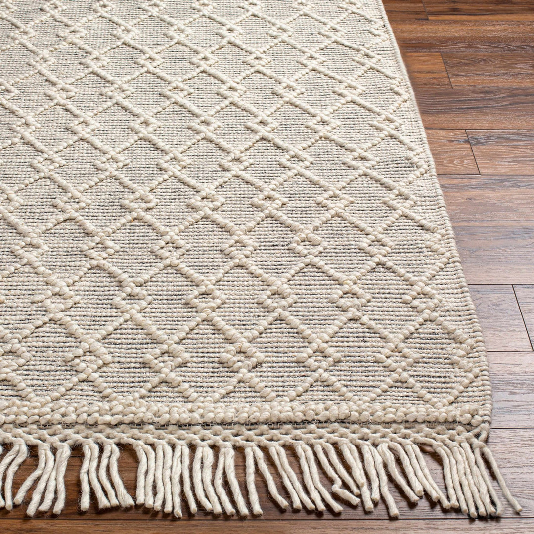 Diata Contemporary Trellis Ivory & Black Hand Woven Wool Rug - The Rug Decor