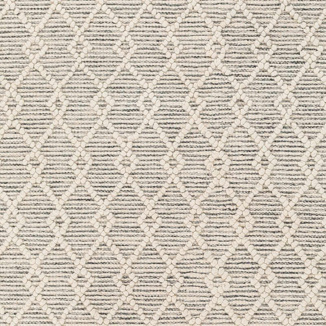 Diata Contemporary Trellis Ivory & Black Hand Woven Wool Rug - The Rug Decor