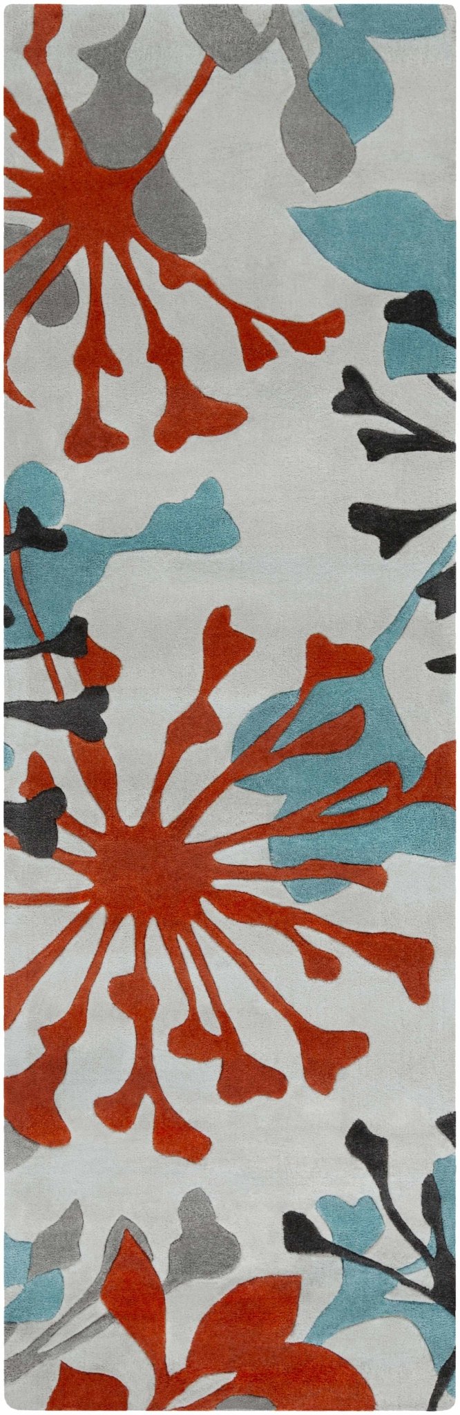 Dickens Modern Style Off White And Teal Hand Tufted Blooming Rug - The Rug Decor
