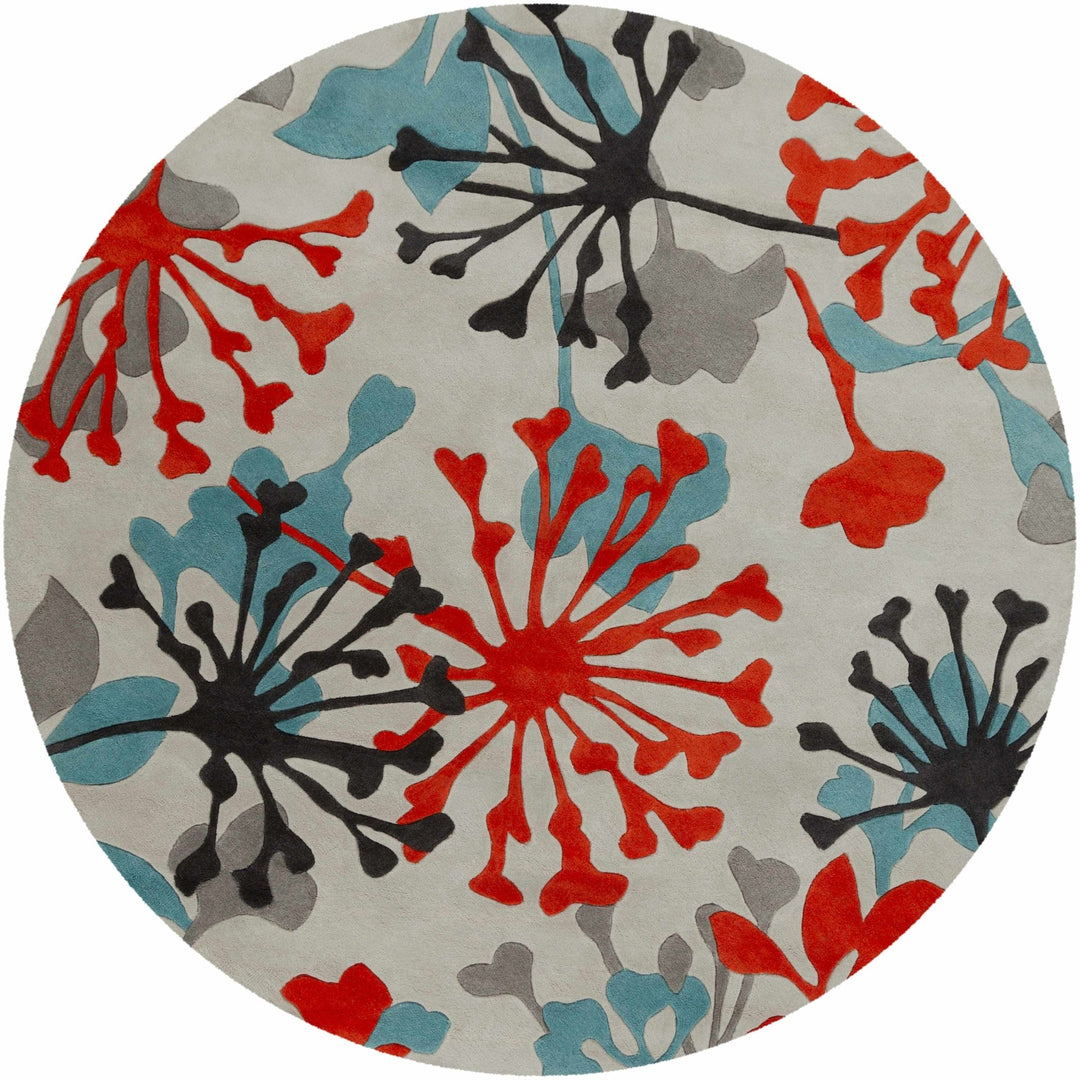 Dickens Modern Style Off White And Teal Hand Tufted Blooming Rug - The Rug Decor