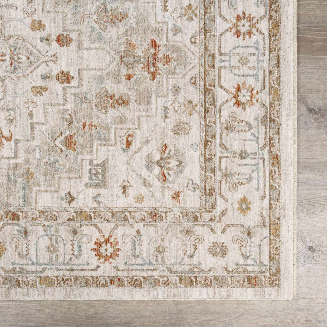Dieppe Traditional Beige and Sage Machine-Woven Rug - The Rug Decor