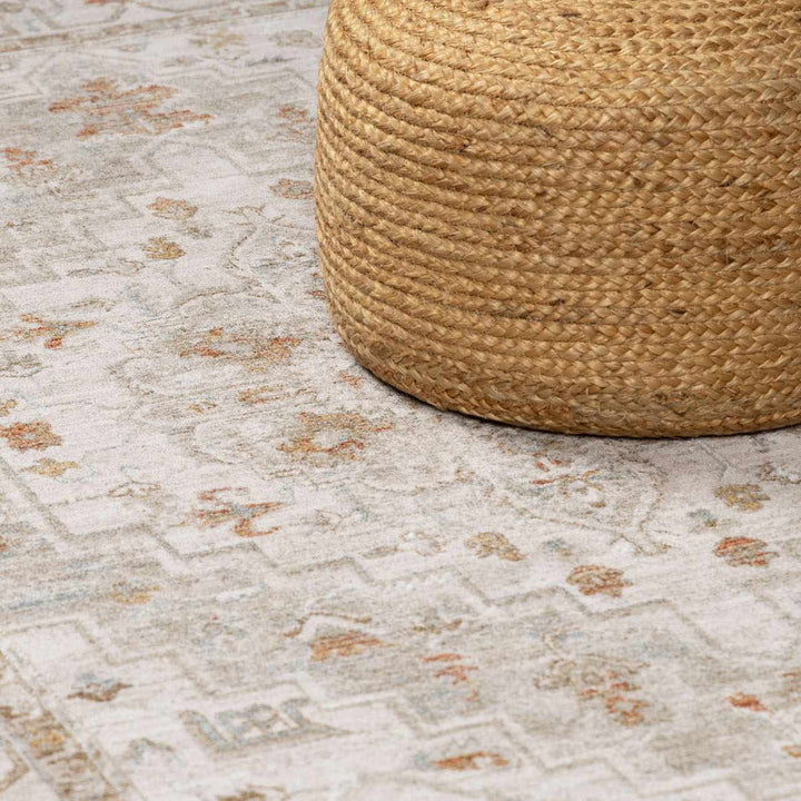 Dieppe Traditional Beige and Sage Machine-Woven Rug - The Rug Decor