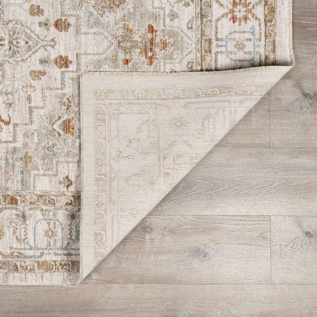 Dieppe Traditional Beige and Sage Machine-Woven Rug - The Rug Decor