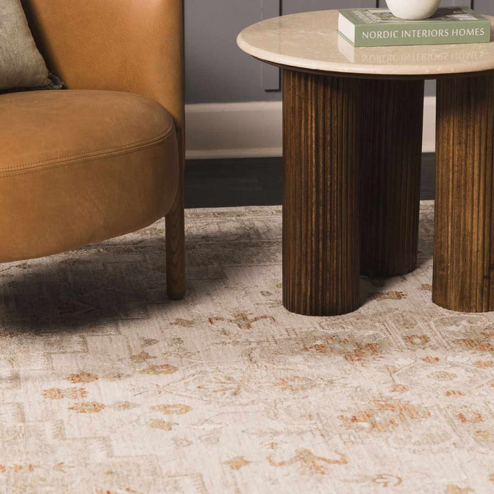 Dieppe Traditional Beige and Sage Machine-Woven Rug - The Rug Decor