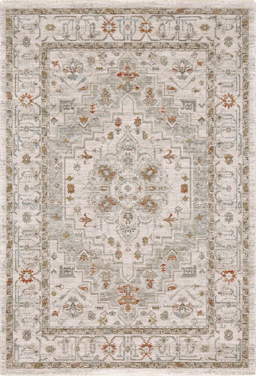 Dieppe Traditional Beige and Sage Machine-Woven Rug - The Rug Decor